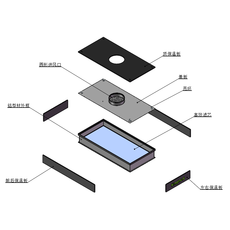 抛弃式一体化送风口-爆炸视图